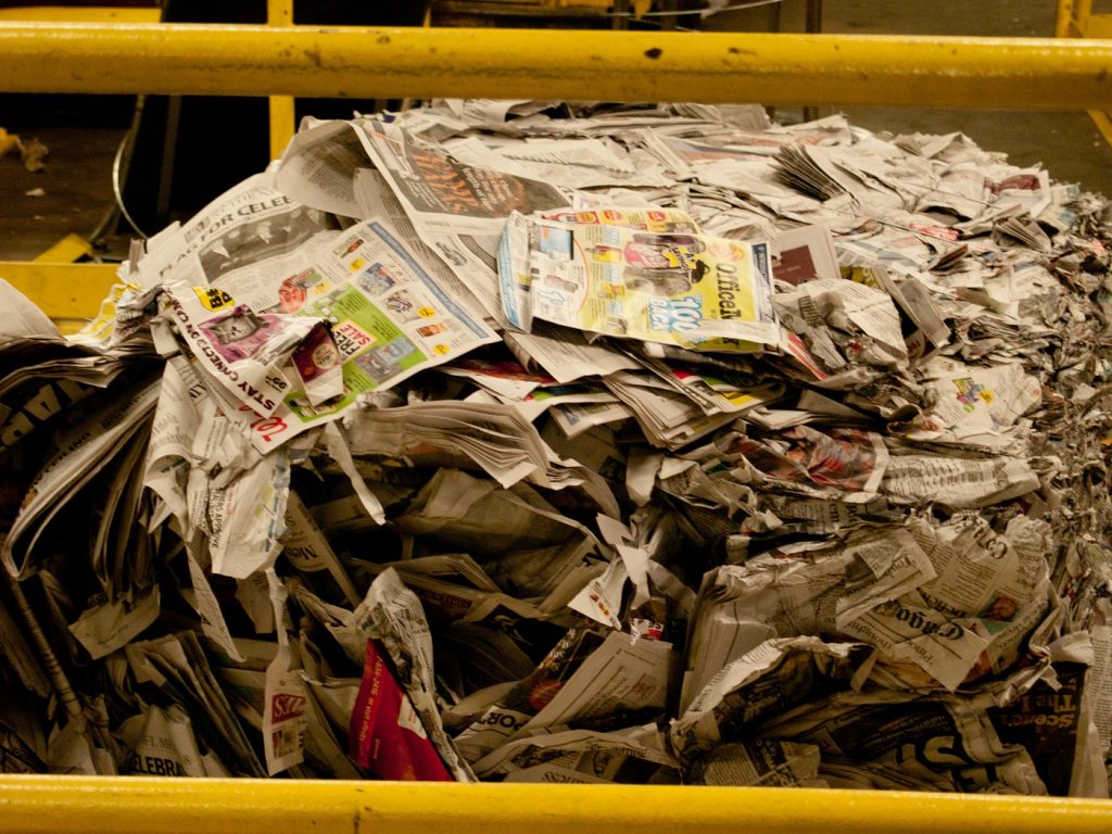 Old newspapers returned to factory - wallpaper