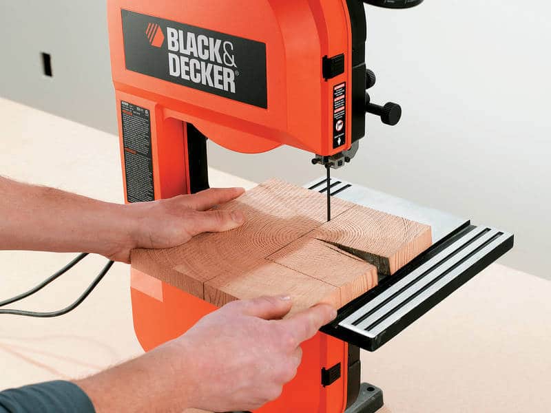 Cutting tiles with band saw - end grain flooring