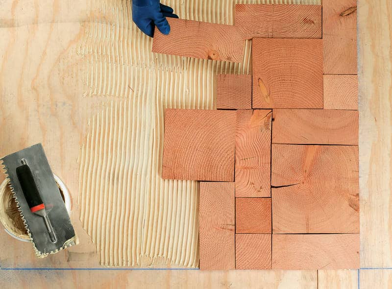 Laying tiles in quadrants - end grain flooring