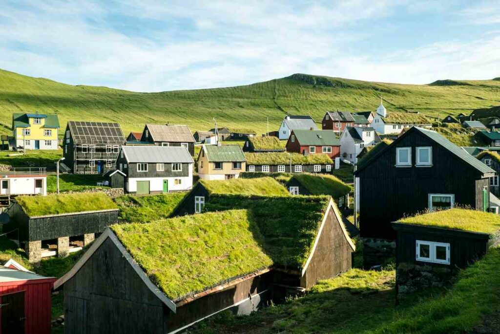 Faroe islands green living roofs