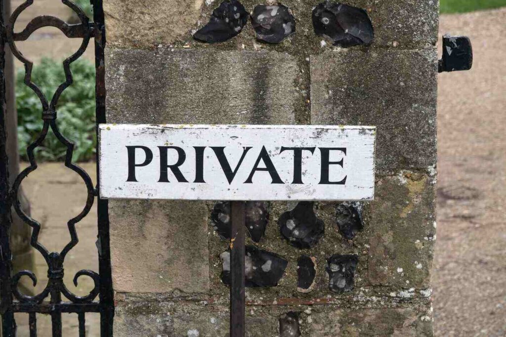 Close up of private sign - what first time homebuyers should know about easements on a property