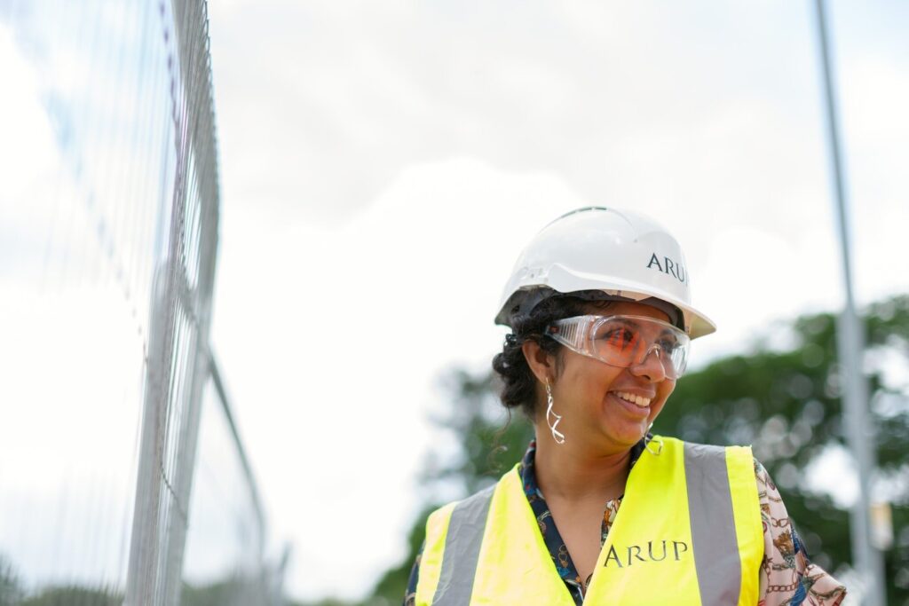 Woman engineer on building site - career paths in green building