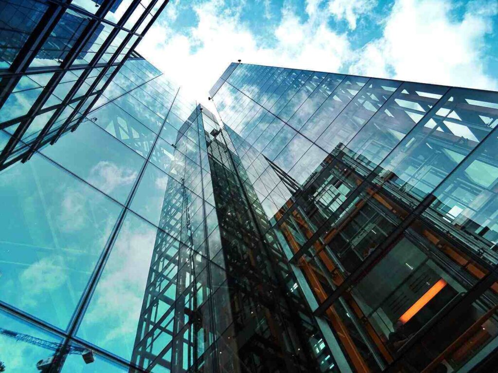 Glass fronted buildings - green building technology trends 2021