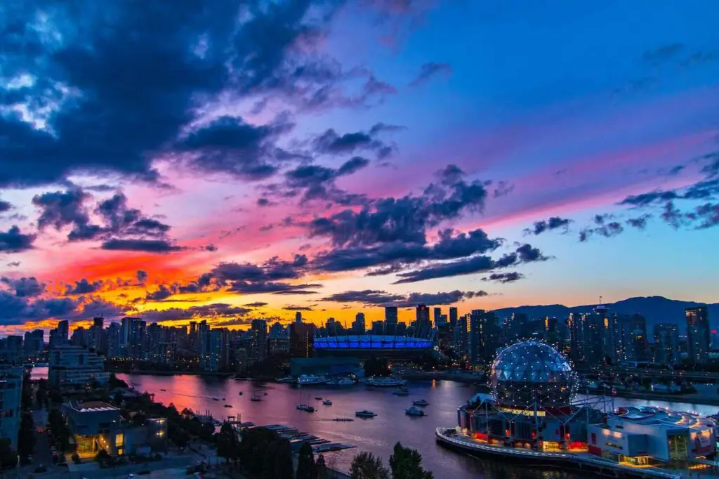 Vancouver sunset - top energy-saving cities