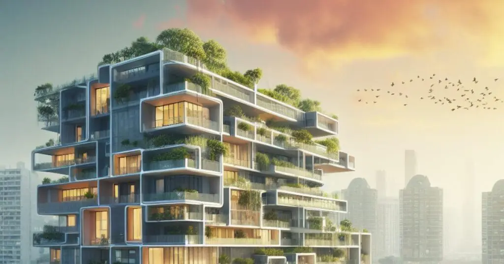 Sustainably built low rise apartment building