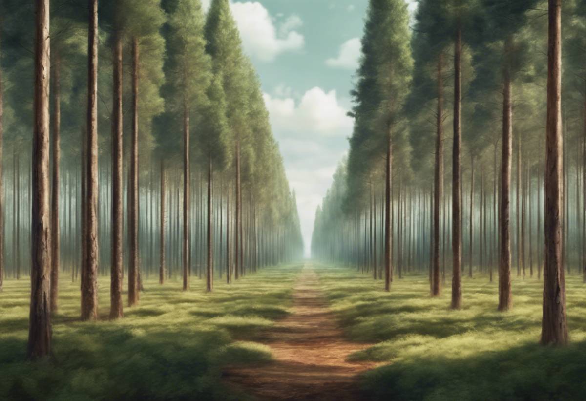 Large forest with sustainable timber