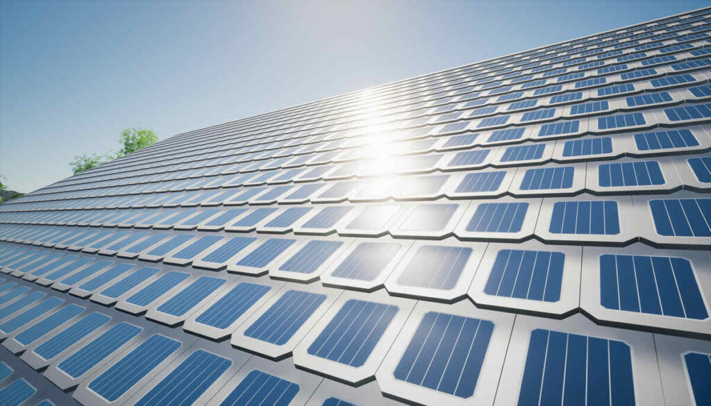 Solar tiles house
