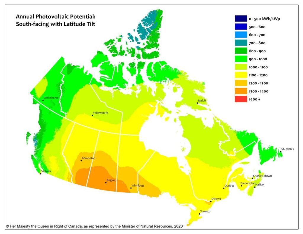 Photovoltaic potential canada map 1