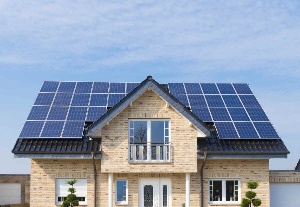 Solar panel on house