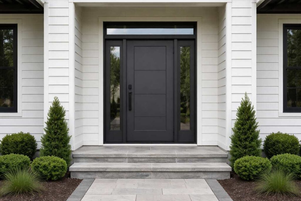 Steel entrance door