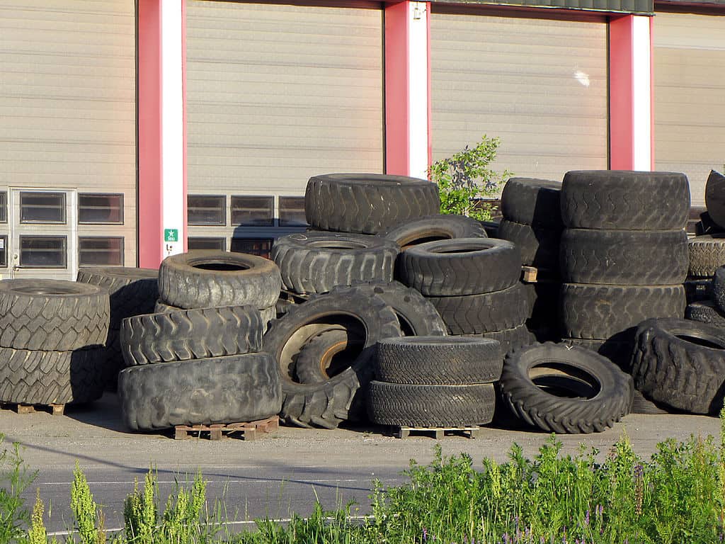 Heap of old black tires - how to make rubber shingles out of old tires